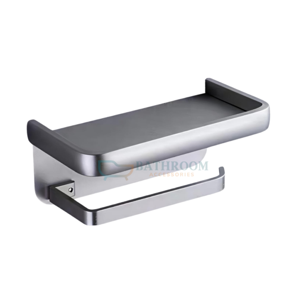 tissue holder with shelf